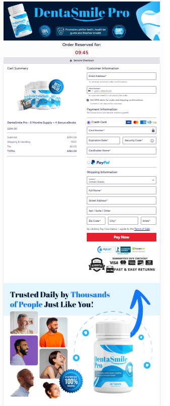 DentaSmile Pro order page